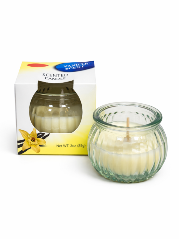 Glass jar candle with an elegant and practical design, perfect for table settings and home décor, adding a warm and stylish touch to any space.