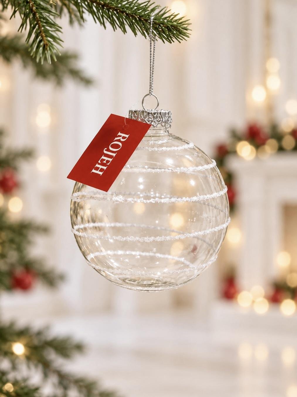02f1b06e-5223-4fb4-a672-a4e45417b60c 10cm Clear Frosted Lines Ball - Image 1
