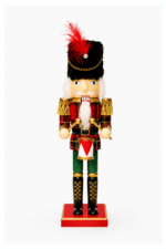 38cm Wooden  Drummer Buffalo Plaid Nutcracker
