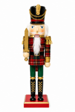 38cm Wooden Buffalo Plaid Nutcracker