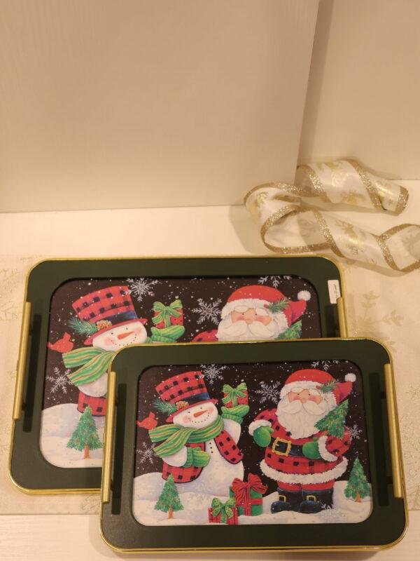 Christmas serving tray⁠ ⁠Holiday decorative tray⁠ ⁠Ornament display tray⁠ ⁠Rojeh Store Christmas collection⁠ ⁠Festive serving platte
