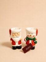 Ceramic Santa and Snowman Tealight Candle