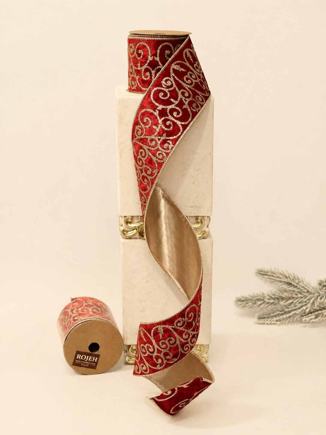 WhatsApp Image 2026-07-15 at 3.32.13 PM (1) Make your Christmas tree look amazing this year with our premium ribbons, available only at ROJEH Store. These ribbons are made with high-quality fabric and have flexible wired edges, making it very easy for you to shape perfect bows and decorations that stay in place. These are the best Christmas ribbons in Jordan for quality and style. You can find all your Christmas trees, ornaments, and holiday decor at ROJEH Store in Amman & Fuheis, Jordan.