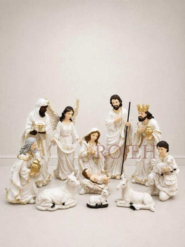 Celebrate the true meaning of Christmas with this beautifully handcrafted Nativity Scene. Carefully made with attention to detail, it reflects the timeless story of the Holy Family while bringing warmth, peace, and faith to your holiday décor. Perfect for tabletops, mantels, shelves, or as the centerpiece of a Christmas display, this handmade decoration creates a meaningful and elegant seasonal atmosphere that complements a variety of decorating styles.