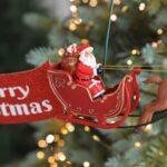 LED Rotating Christmas Tree Topper Star with Flying Santa & Reindeer, Motorized Holiday Tree Top Decoration - Image 4