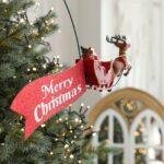 LED Rotating Christmas Tree Topper Star with Flying Santa & Reindeer, Motorized Holiday Tree Top Decoration - Image 3