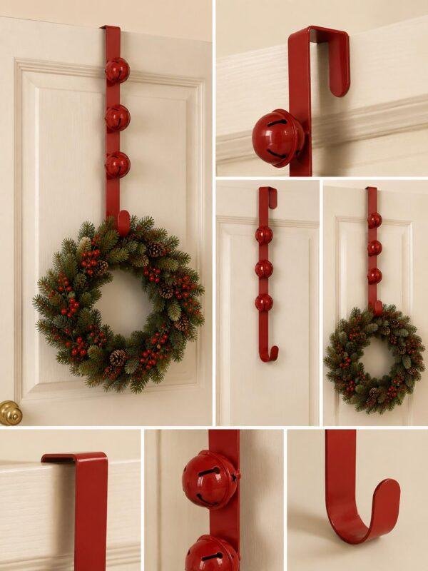 Display your favorite wreaths and seasonal decorations with this over-the-door wreath hanger. Designed to provide a simple and secure hanging solution without nails or tools, it is perfect for adding a festive touch to entry doors throughout the holiday season. Its durable metal construction and elegant design make it a practical accessory that can be reused year after year.