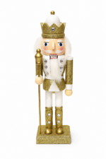 25cm Wooden Royal King Glitter Nutcracker