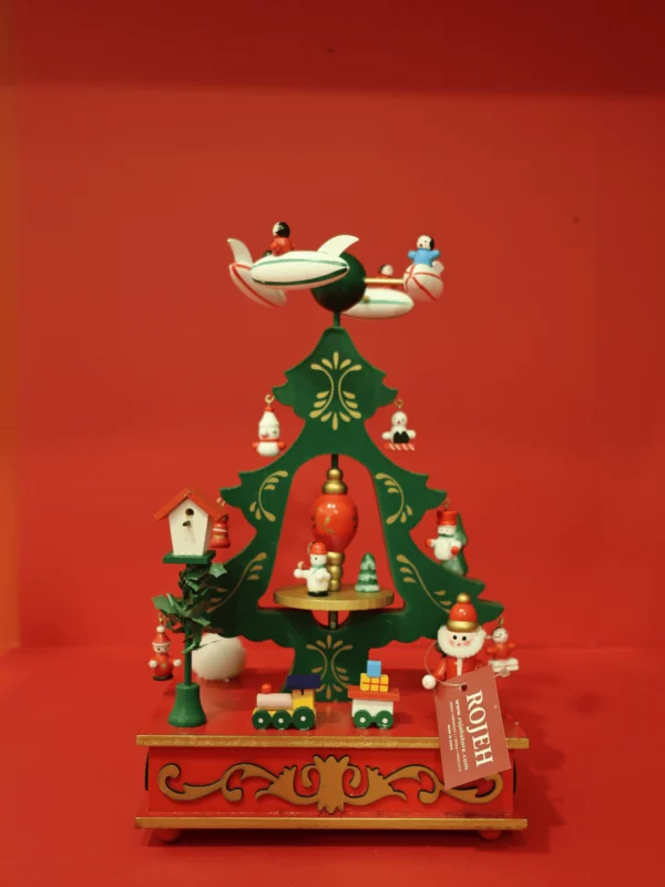 Wooden ChristmasMusicBoxAnimated ChristmasDecorationMusicalChristmas Tabletop Decor Handcrafted Wooden Santa Music BoxRotatingChristmasOrnamentIntactive Christmas Table DecorUnique Christmas GiftsVintage Style Music BoxCollectible Christmas Wood Decor