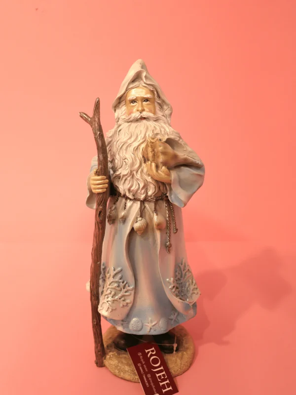 Resin Santa figurine Coastal Santa decoration Beach theme Christmas decor Seaside Santa ornament Hand-painted resin Santa