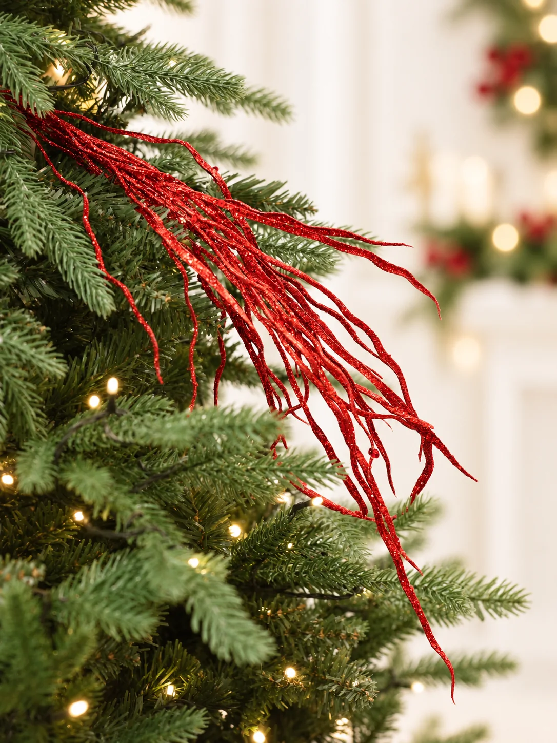 IMG_8118-edited Red Curly Twig Christmas Spray - الصورة 1
