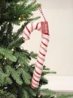 30cm White & Red Candy Cane Ornament