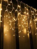 3 Meter × 60 cm – Twinkle – Warm White Christmas Icicle Lights-Clear Wire - Image 2