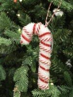 17cm White & Red Candy Cane Ornament