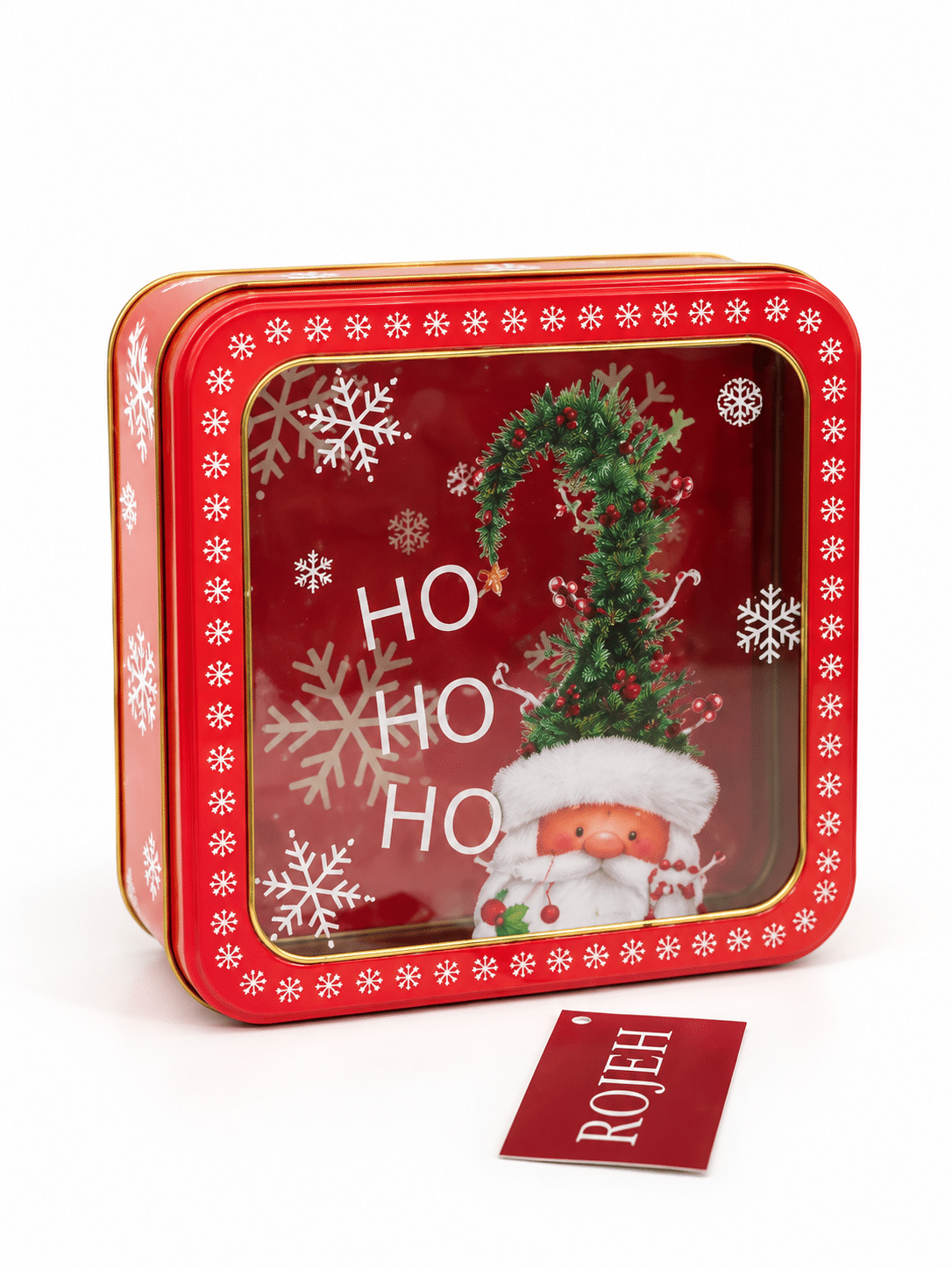 9f562223-6ae0-4343-a07c-3b352d76a3b4 Metal Gift Box Ho Ho Ho - Image 1
