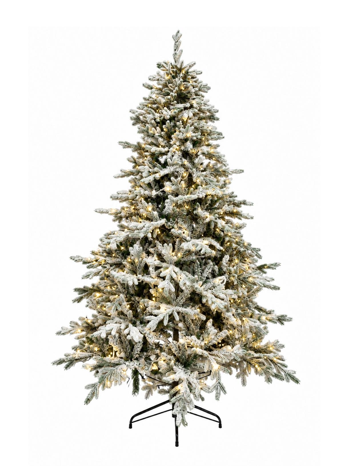 6 7ft ( 210cm ) Flocked Vegas Pre-Lit Christmas Tree - الصورة 1