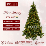 ⁦6ft ( 180cm ) New Jersey Pre-Lit Christmas Tree⁩ - الصورة ⁦2⁩