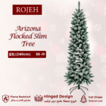 ⁦8ft ( 240cm ) Arizona Flocked Slim Christmas Tree⁩ - الصورة ⁦2⁩