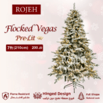 ⁦7ft ( 210cm ) Flocked Vegas Pre-Lit Christmas Tree⁩ - الصورة ⁦2⁩