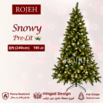⁦8ft ( 240cm ) Snowy Pre-Lit Christmas Tree⁩ - الصورة ⁦2⁩
