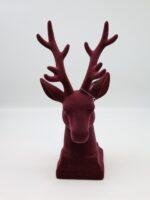 Burgundy Velvet Reindeer Figure - Image 2