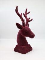 Burgundy Velvet Reindeer Figure