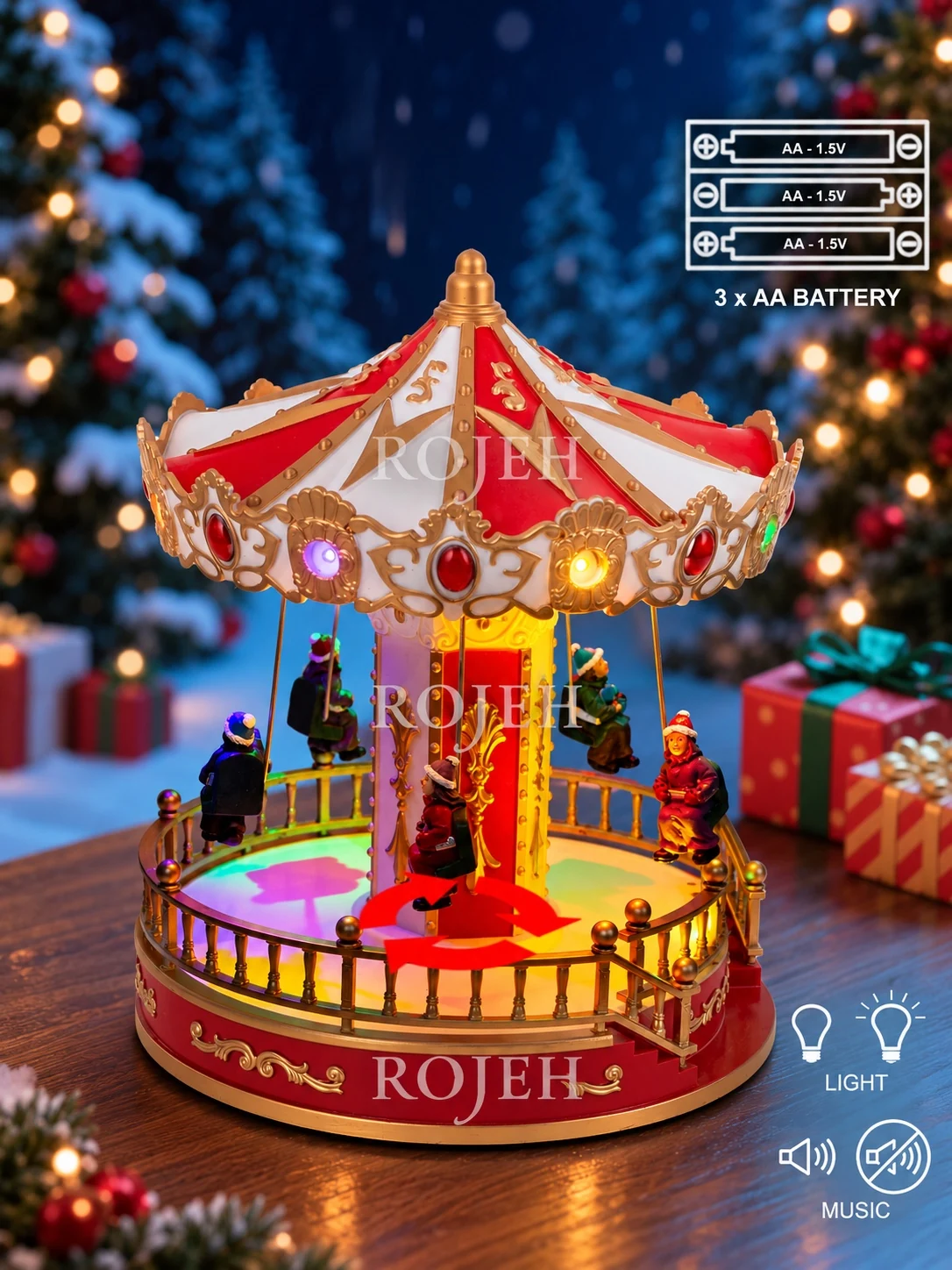 IMG_7621 Animated & Musical Electric Christmas Carousel - Image 1