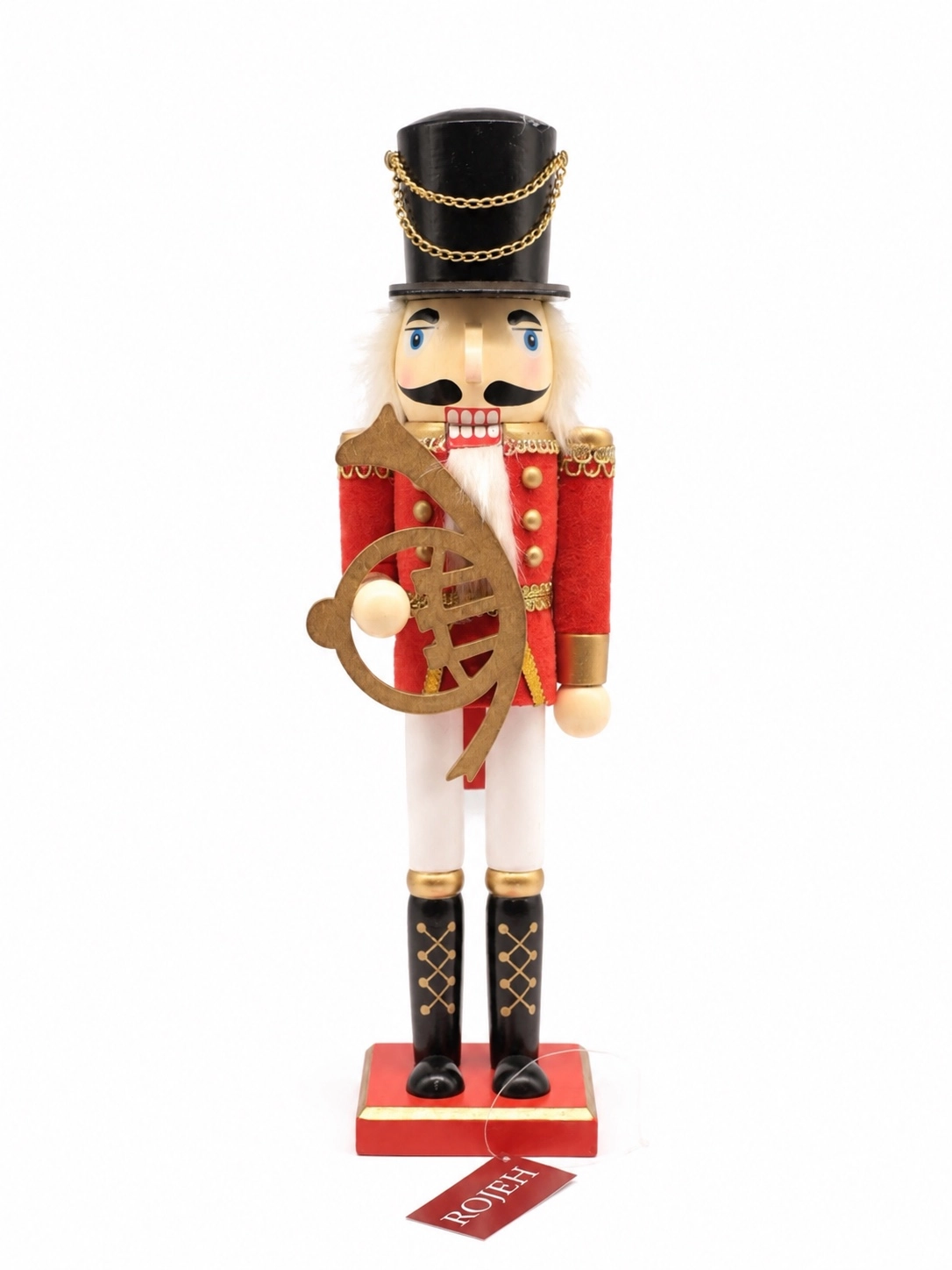 IMG_7788 38cm Wooden Nutcracker With French Horn - Image 1