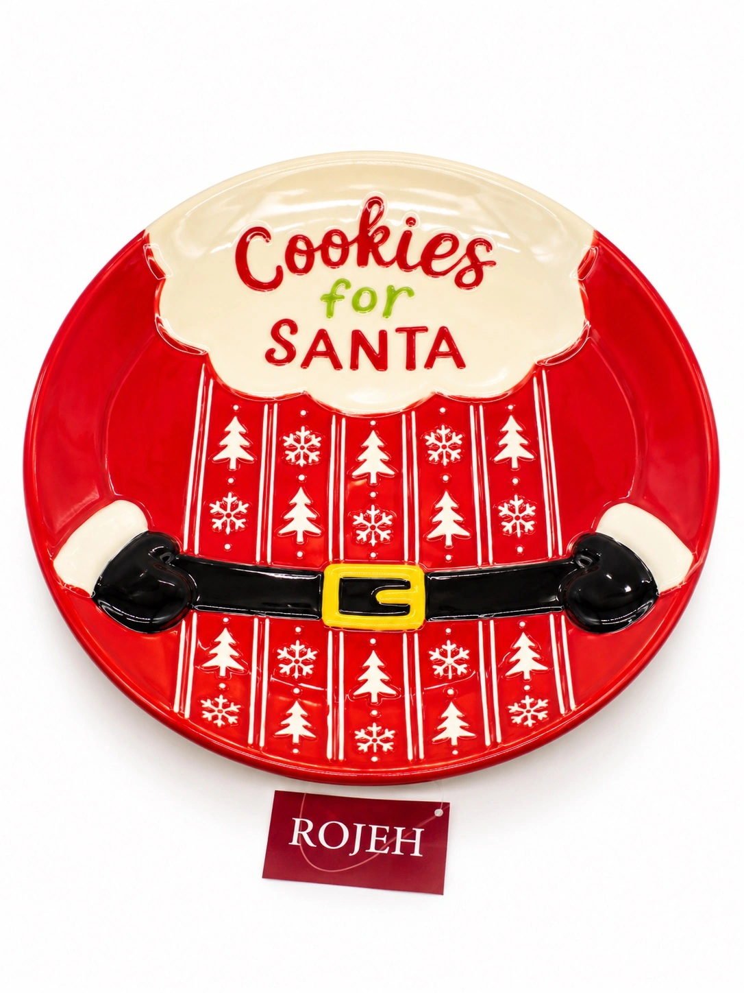 IMG_7822 Ceramic ''Cookies For Santa'' Santa Plate (No:86) - الصورة 1