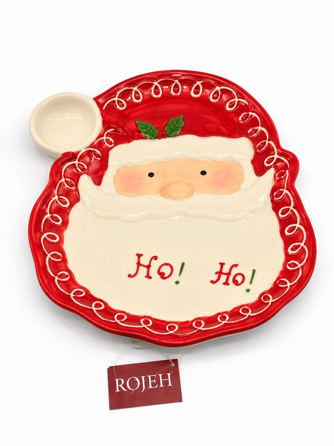 IMG_7838 Ceramic ''HO! HO!'' Santa Plate (No:83) - Image 1