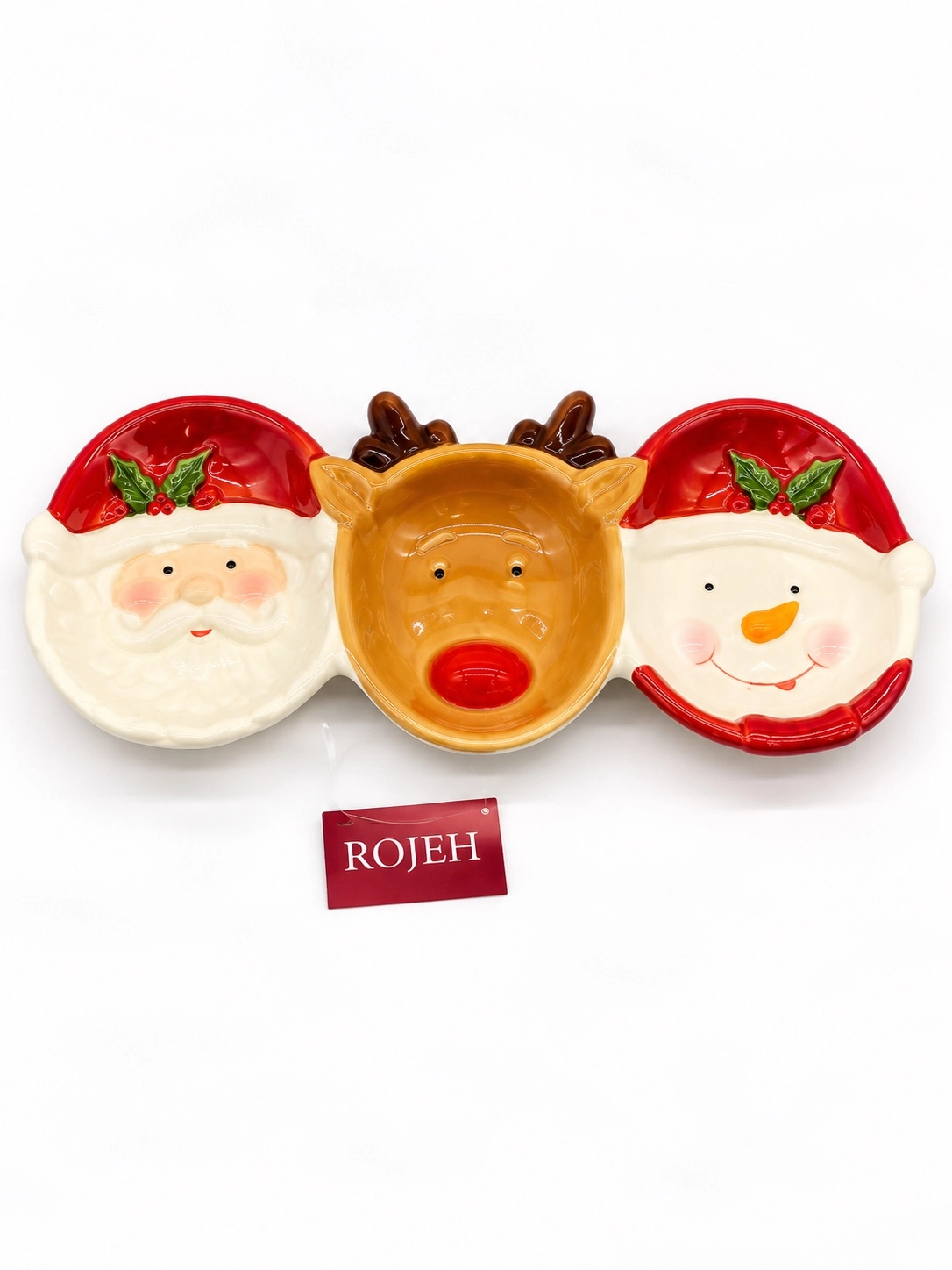 IMG_7840 3-Section Christmas Character Ceramic Plat (No:81) - Image 1