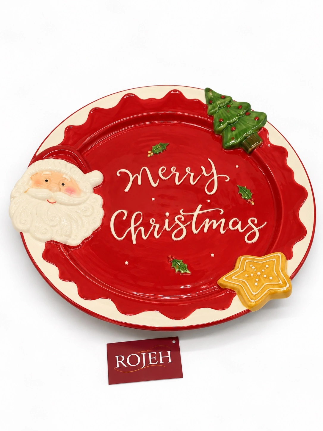 IMG_7846 Ceramic ''Merry Christmas'' Santa Plate (No:23) - الصورة 1