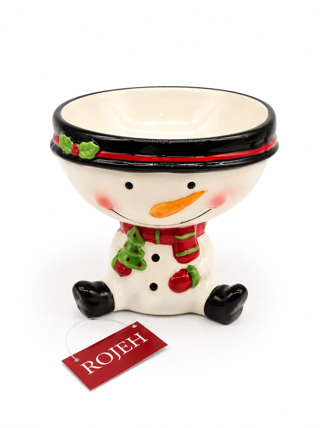 IMG_7896 Ceramic Sitting Snowman Bowl (No:57) - الصورة 1