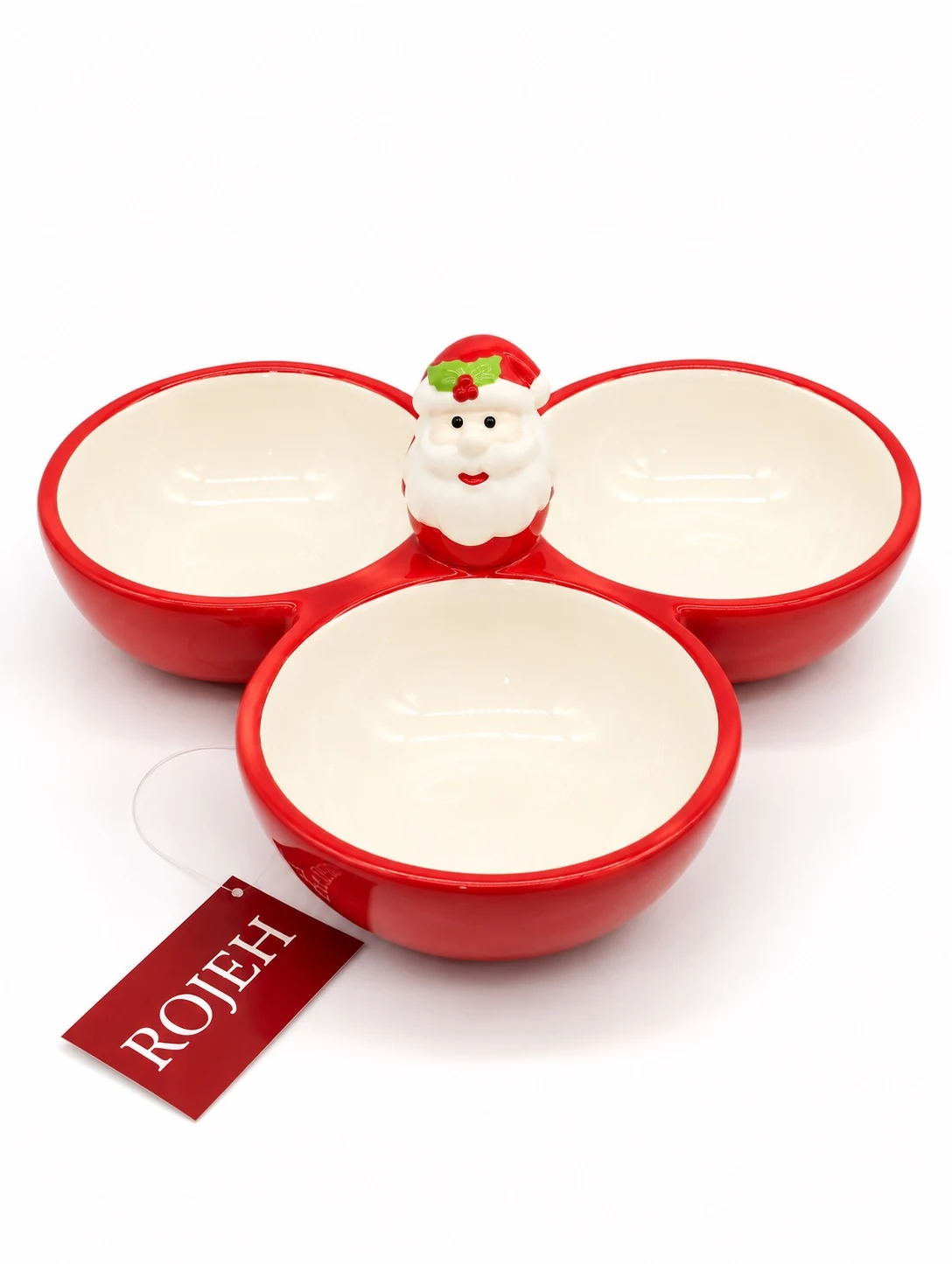 IMG_7900 Ceramic Santa 3-Section Bowl (No:9) - Image 1