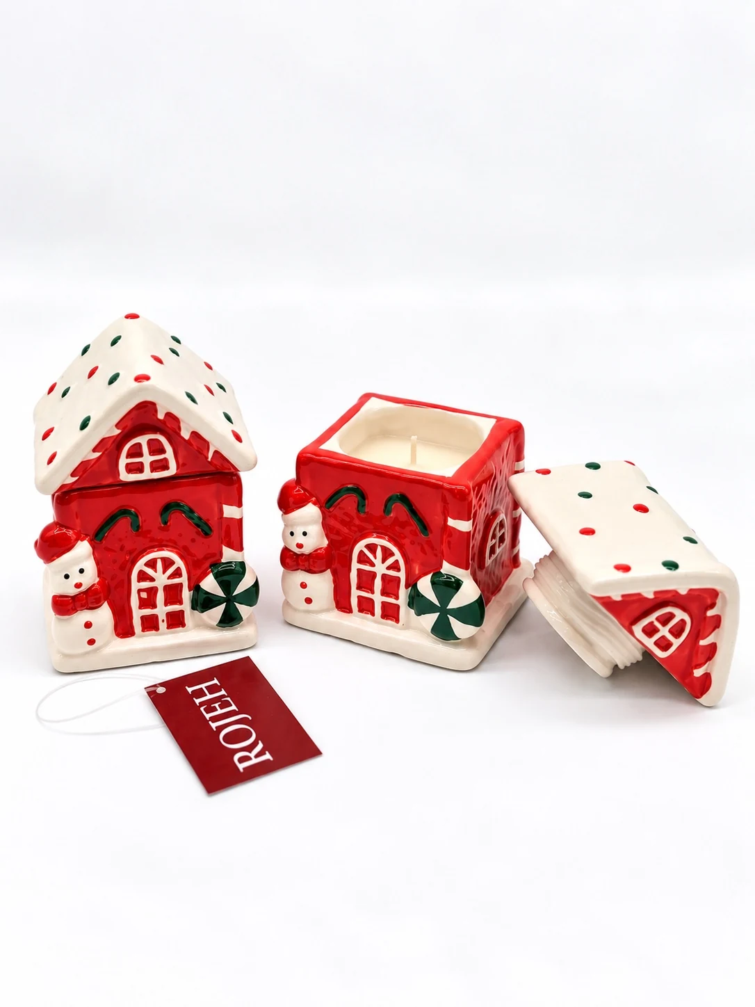 IMG_7926 Snowman House Ceramic Candle - Image 1