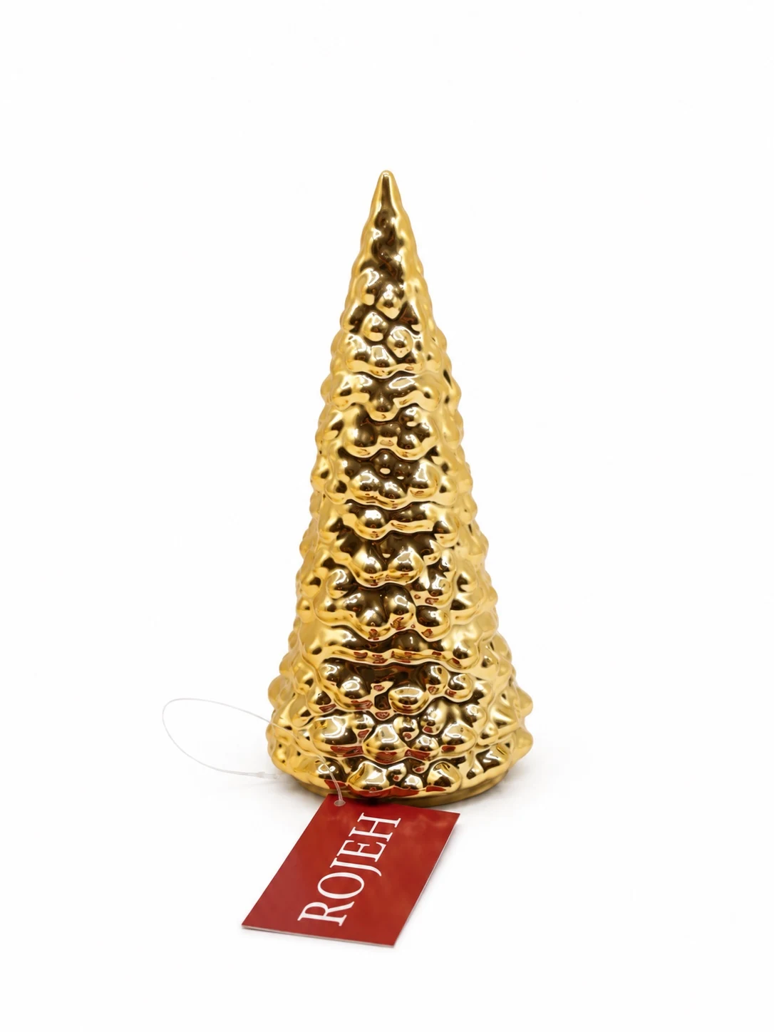 IMG_7933 Gold Ceramic Christmas Tree Figurine - Image 1