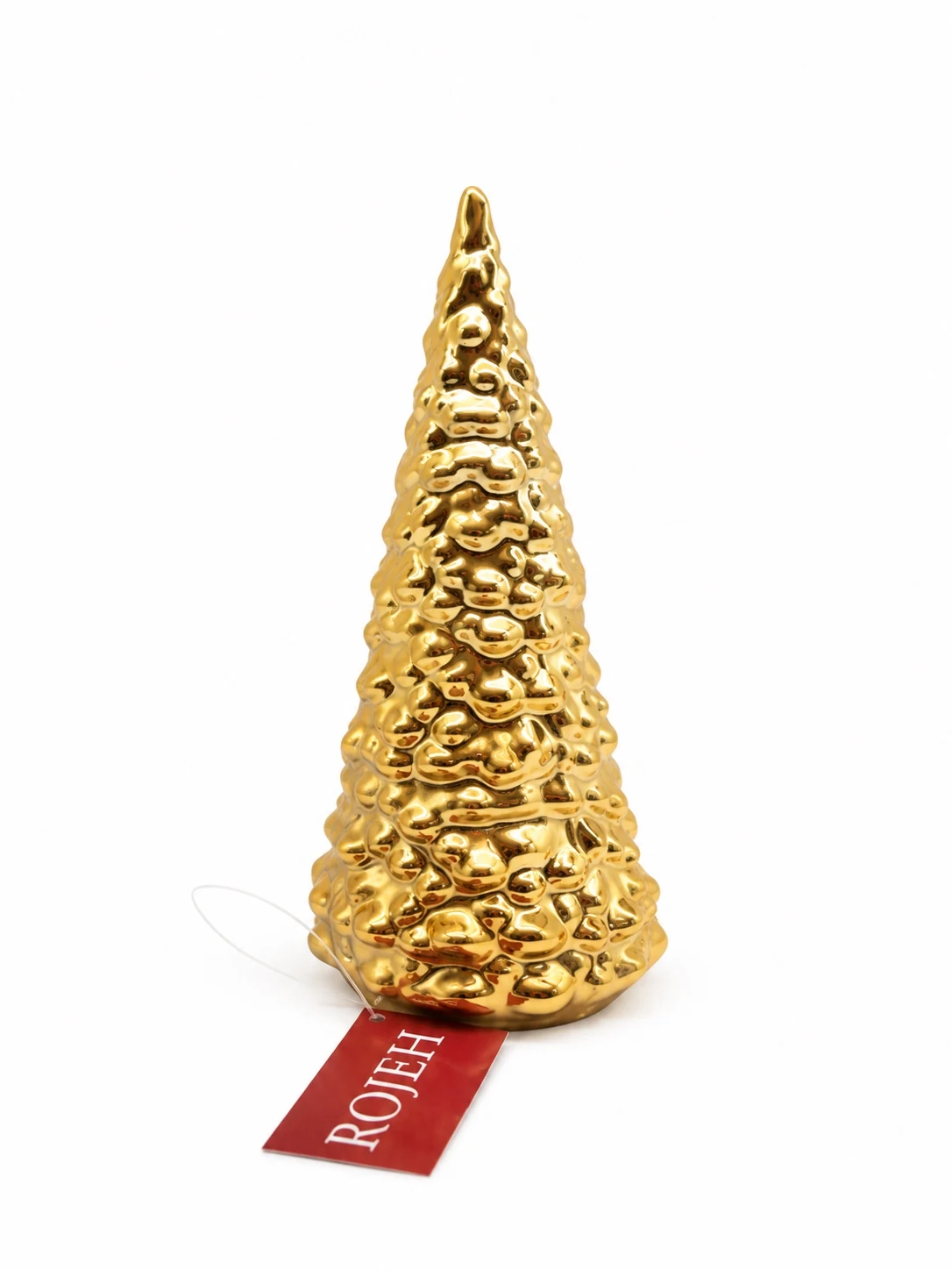 IMG_7934 Gold Ceramic Christmas Tree Figurine - Image 1