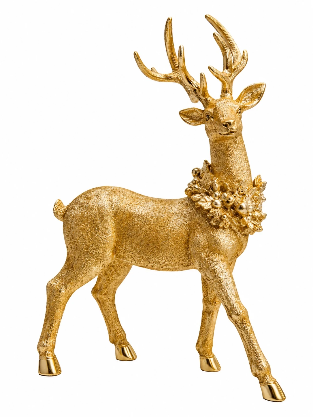 IMG_7978 Golden Polyresin Reindeer Christmas Figurine - Image 1