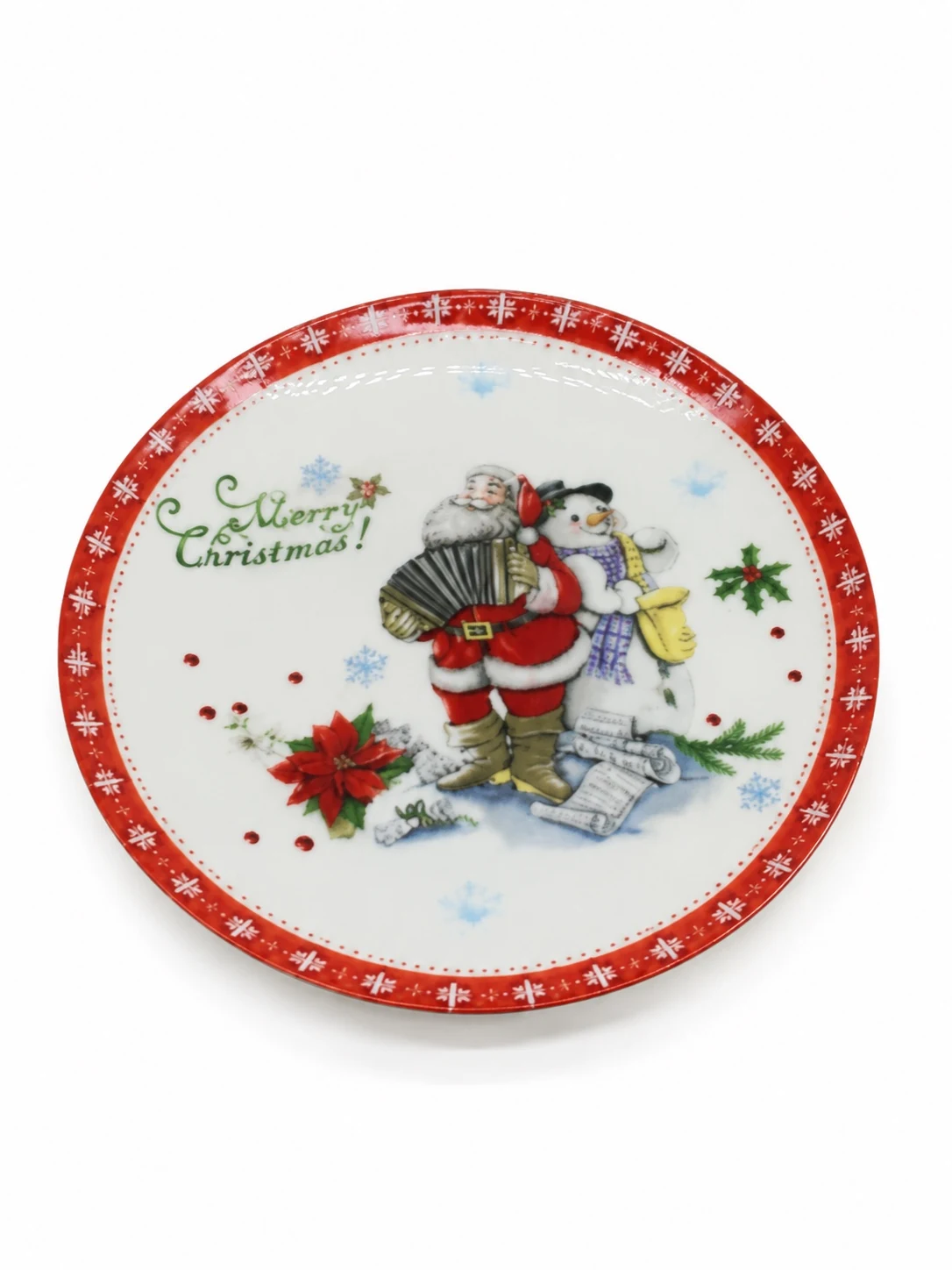 IMG_8059 Santa & Snowman Ceramic Plate - Image 1