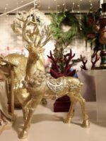 Golden Polyresin Reindeer Christmas Figurine - Image 2